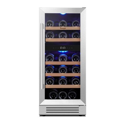 Yeego Dual Zone 15 in. 33-Bottles Built-In Wine Cooler Refrigerator