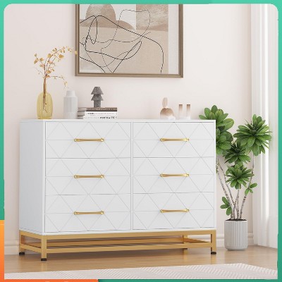 Morden Wood 6 Drawer Dresser for Closet, TV Stand,Chest of Drawers for Bed Room