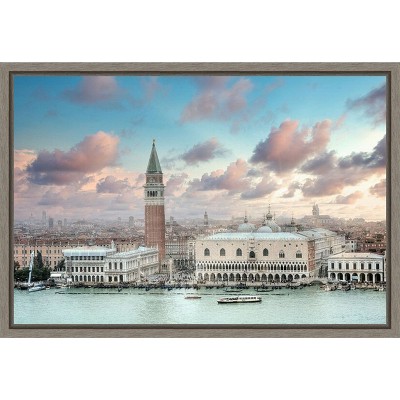 Amanti Art Piazza San Marco Panoramic Vista Italy by Alan Blaustein Canvas Wall Art Print Framed 23 x 16-in.