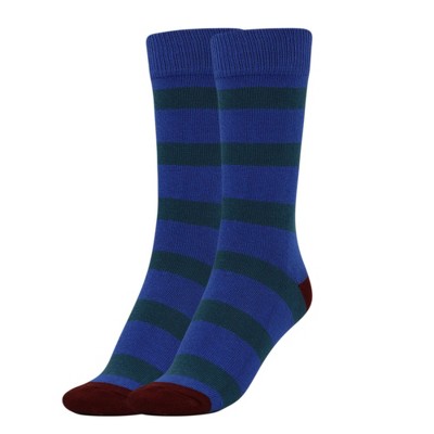 Women’s Striped Cotton Crew Socks – 1 Pair, Soft & Breathable, Colorful Casual Socks, Size 9-11