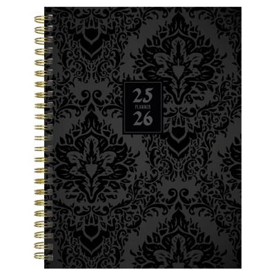 TF Publishing July 2025 - June 2026 Black Velvet Medium Weekly Monthly Planner