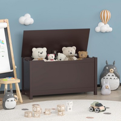 ROOMTEC Kids Toy Storage Organizer w/Flip-Top Lid/Safety Hinge,Wooden Toy Chest for Nursery,Playroom,Kids Room