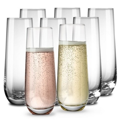 Kook Stemless Champagne Flutes 9,4 oz, Set of 8