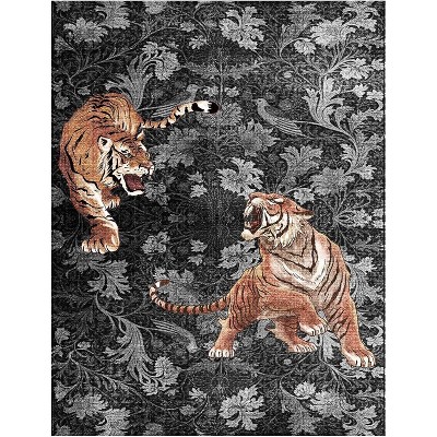 Fulvari Bedroom Rug Washable Area Rug Non Slip Low Pile Boho Floral Carpet for Bedroom