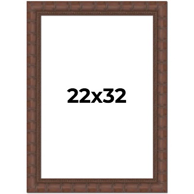 PosterPalooza | 22x32 Wide Bamboo Picture Frame, UV Acrylic, 4 Finishes - Brown, Black, Silver, and Natural
