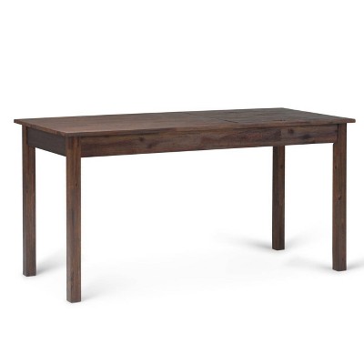 60" Garret Desk Distressed Brown - WyndenHall: Solid Acacia, USB Power Outlet, Hutch Storage