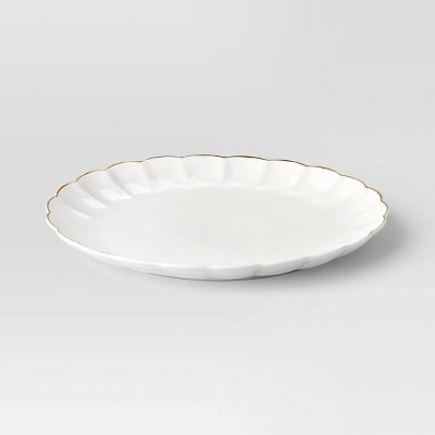 Serve Platter Scalloped Gold Rim - Threshold™