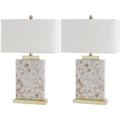 Tory Shell Table Lamp (Set of 2) - 24.5 Inch Height - LIT4107 - Shell - Safavieh