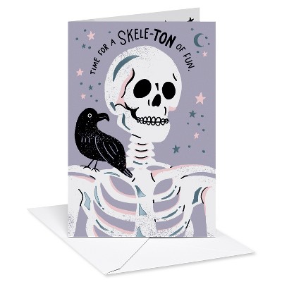 Halloween Card for Everyone Skeleton and Crow