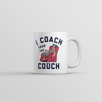 Crazy Dog I Coach From The Couch Mug Funny Lazy Sports Fan Joke Cup-11oz