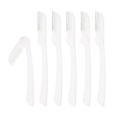 Unique Bargains Stainless Steel Eyebrow Razor 6 Pcs