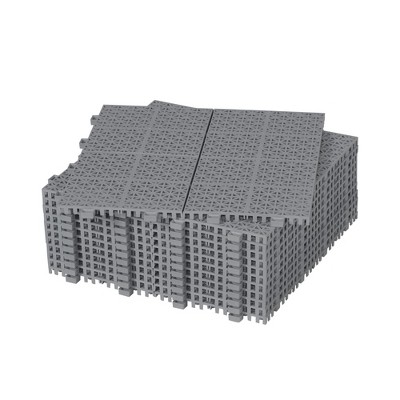 Cesicia 12 x 12" Plastic Interlocking Deck Tiles for Bathroom, Anti-slip, Strong Weight Capacity Upto 6613 LBS, 12Pcs
