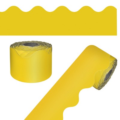 Carson Dellosa Education 65' Yellow Rolled Scalloped Bulletin Board Borders (1 roll)