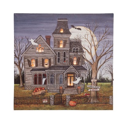 Gallerie II Haunted House Light-Up Led Halloween Wall Art 15.75 x 0.98 x 15.75 Inches.