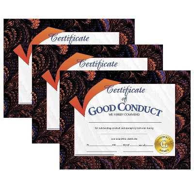 Hayes Publishing Certificate of Good Conduct 8.5" x 11" 30 Per Pack 3 Packs (H-VA587-3)
