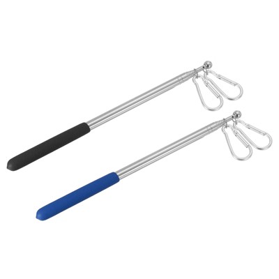Unique Bargains Stainless Steel Telescopic Portable Anti-slip Flag Pole 2 Pcs