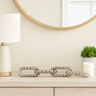 Decorative Objects for Home Decor - Modern Chain Link Sculpture and Metal Statues for Kitchen Decor, Decorations for Living Room, and Table Display