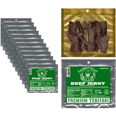 Buffalo Bills 1oz Premium Teriyaki Beef Jerky Packs 12-Count (beef jerky made from top round)