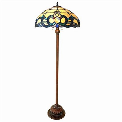 HomeStock Doutzen Tiffany-Style 2 Light Victorian Floor Lamp 18" Shade