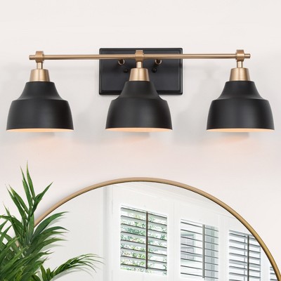 LNC Darren Modern Bathroom Vanity Light,Matte Black and Polished Gold,Matte Black and Gold, White and Polished Gold,1-Light, 2-Light, 3-Light, 4-Light