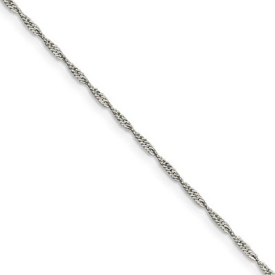 Black Bow Jewelry 1.4mm Sterling Silver, Solid Singapore Chain Necklace