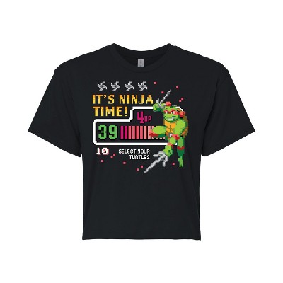 Women's - Teenage Mutant Ninja Turtles - Its Ninja Time Raph Cropped Graphic T-Shirt