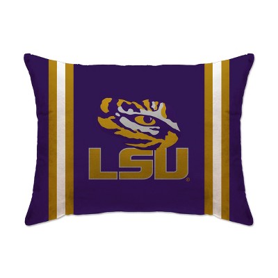 NCAA LSU Tigers Standard Stripe Logo Bed Pillow