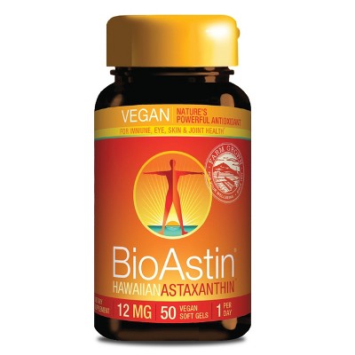 BioAstin Vegan Hawaiian Astaxanthin - Support Immune & Joint Health - Non-GMO & Farm-Direct - 12 mg