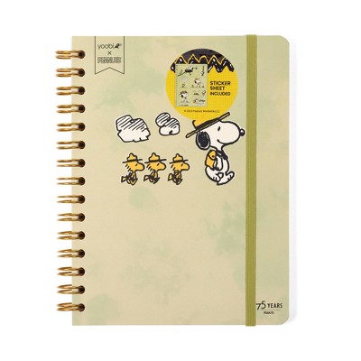 Yoobi 6"x8" Peanuts Journal Spiral with Elastic Band Beagle Scouts, School Supplies