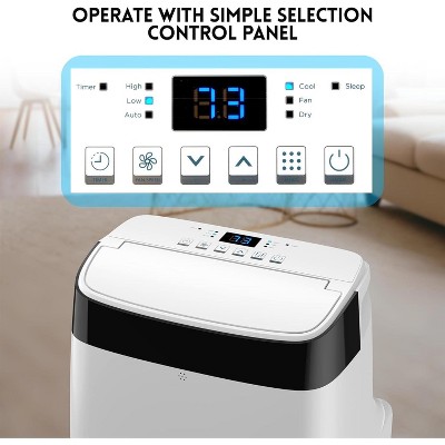 Acekool 10000 BTU Portable Air Conditioner, 3-in-1 AC with Fan & Dehumidifier, Remote, 3 Speeds, 24H Timer, Cools Rooms Up to 450 Sq.Ft, Easy Install