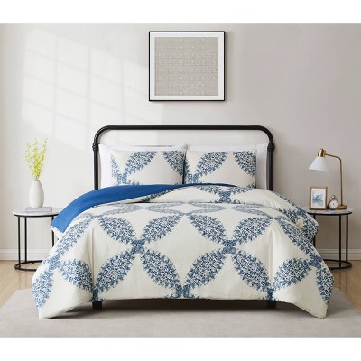 Cannon 3pc Abigail Duvet Cover Set Blue/White