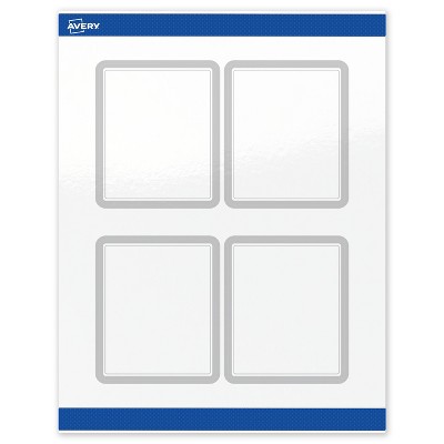 Avery Rectangle Labels, Silver Border, 4" x 3-1/3", 40ct