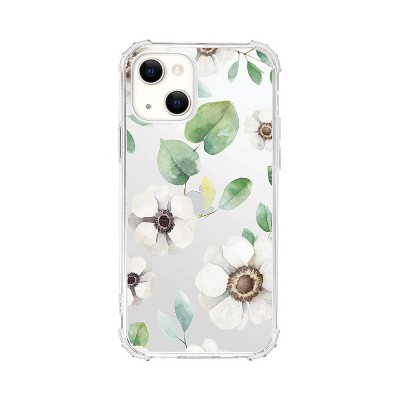 OTM Essentials iPhone 15 Plus/iPhone 14 Plus Clear Tough Edge Floral Case - Anemone Flowers White