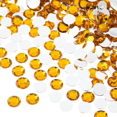John Bead 1000-Piece 6mm (SS28) Gold Acrylic Round Flat Back Rhinestones
