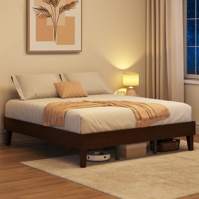 Yaheetech Wooden Bed Frame Platform Bed with Wood Slat Support