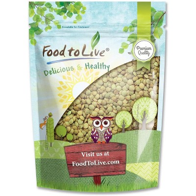 Green Lentil Whole — Non-GMO Verified, Kosher, Bulk - by Food to Live