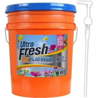 Ultra Fresh 5 Gal Liquid Laundry Detergent Washing Soap, 6X Platinum