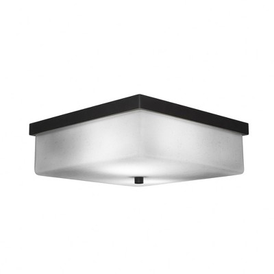 Toltec Lighting Nouvelle 2 - Light Flush Mount in  Espresso with 13" White Muslin Shade