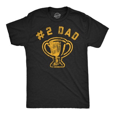 Mens Funny T Shirts Number 2 Dad Sarcastic Trophy Graphic Novelty Fathers Day Tee for Men - Crazy Dog Men's T Shirt Gift for Dad