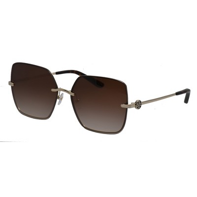 Tory Burch TY 6080 334913 Womens Irregular Sunglasses Shiny Light Gold 58mm