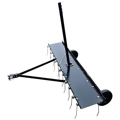 Lawn Dethatcher,Pull Behind Dethatcher for Lawn Care,Pull UP Thatch,Moss,Leaves,Steel Tow Behind Dethatcher with Tines for Lawn Tractor