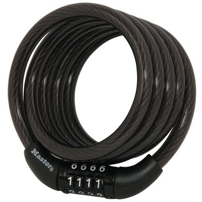 Master Lock Bike Combo Dl Bike Combo Lock: Black Cable Chain Combination, Lifetime Warranty, 4.8" Width