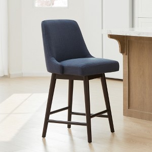 Spruce&Spring Upholstered Counter Height Swivel Barstool with Back - 1 of 4