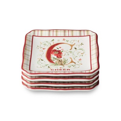 Certified International (Set of 4) 6" Winter Blooms Canape Plates