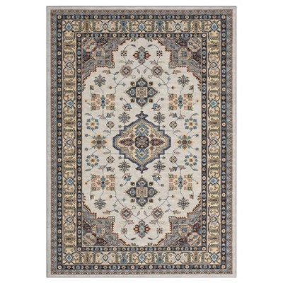 Coucheta Vintage Boho Floral Area Rug, Non-Slip Low Pile Area Rug, Machine Washable Soft Carpet for Living Room, Bedroom, Dining Room & Nursery