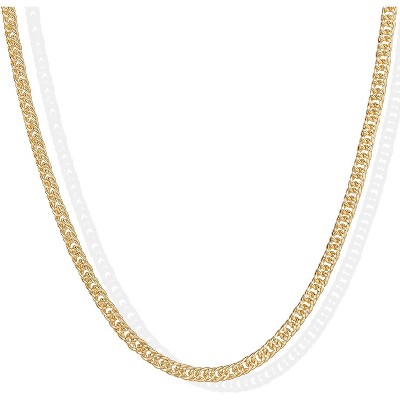 14K Gold Plated Adjustable Multi-Chain Necklace | Curb, Figaro, Snake & More Styles