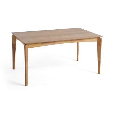 GDFStudio Laveer Mid Century Modern Rubber Wood 59" W Dining Table