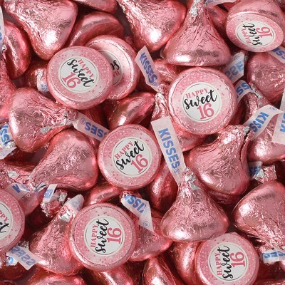 Sweet 16 Birthday Candy Hershey's Kisses Milk Chocolate  - By Just Candy