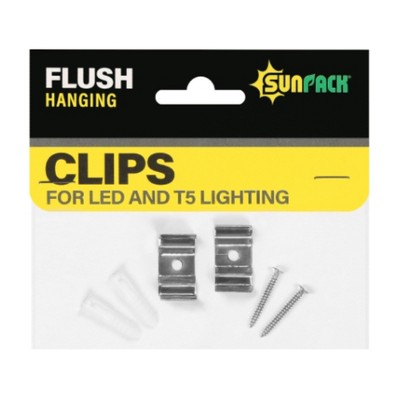 SUNPACK Flush Hanging Clips, Silver (2 Clips Per Pack)