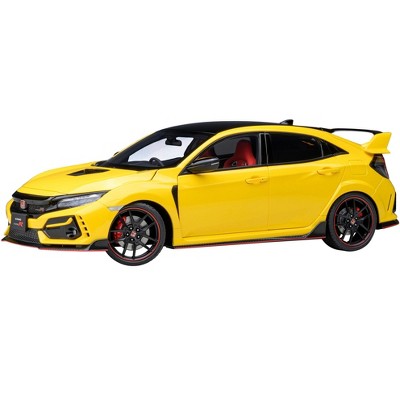 2021 Honda Civic Type R (FK8) RHD (Right Hand Drive) Sunlight Yellow Limited Edition 1/18 Model Car by Autoart